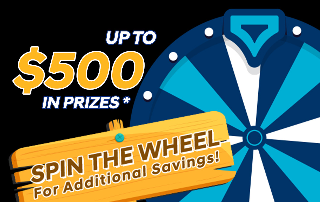 Spin the Wheel for a Chance to Win Prizes - Up to $500 in prizes