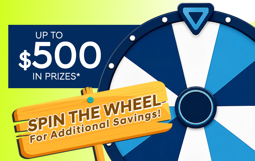 Spin the Wheel for a Chance to Win Prizes - Up to $500 in prizes